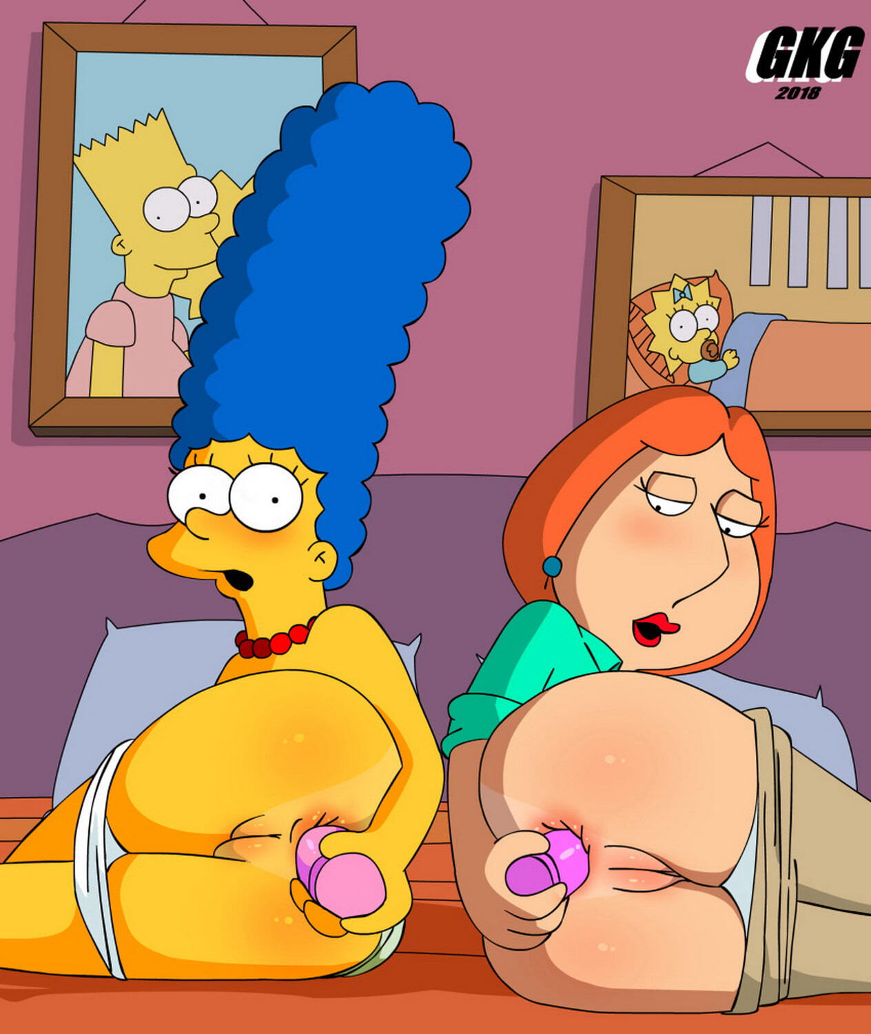 Marge Simpson and Lois Griffin Porn Mom Cartoon